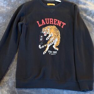 Saint Laurent Clone Black Tiger Graphic Women's Sweater